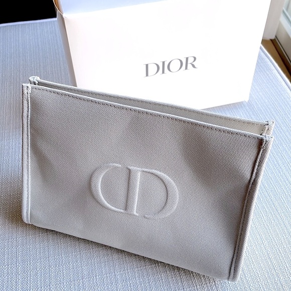 DIOR gray large trousse pouch with magnetic closure - Picture 1 of 16
